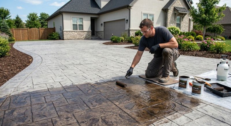 Concrete Driveway Refinishing in Dallas, TX