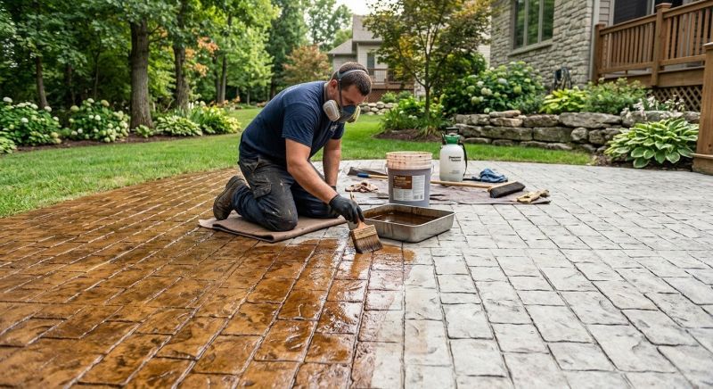Concrete Patio Staining in Corpus Christi, TX