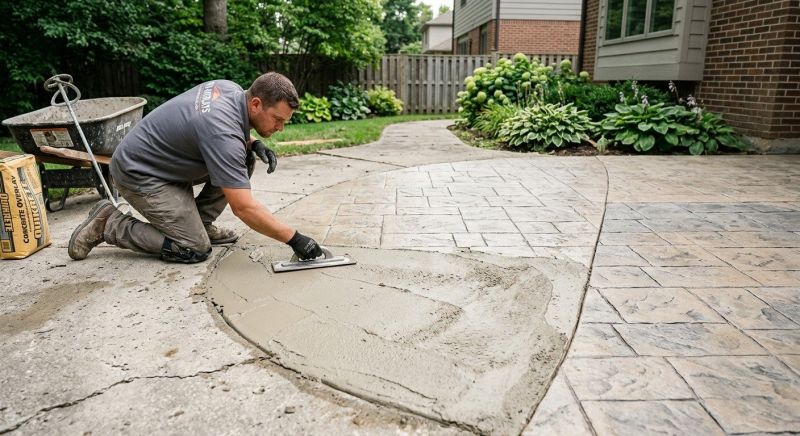 Stamped Concrete Resurfacing in Frisco, TX