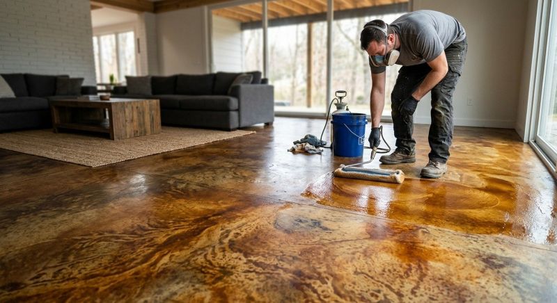 Tinted Concrete Installation in Fort Worth, TX